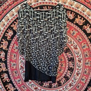 White House Black Market Sheer Layered Tunic Blouse